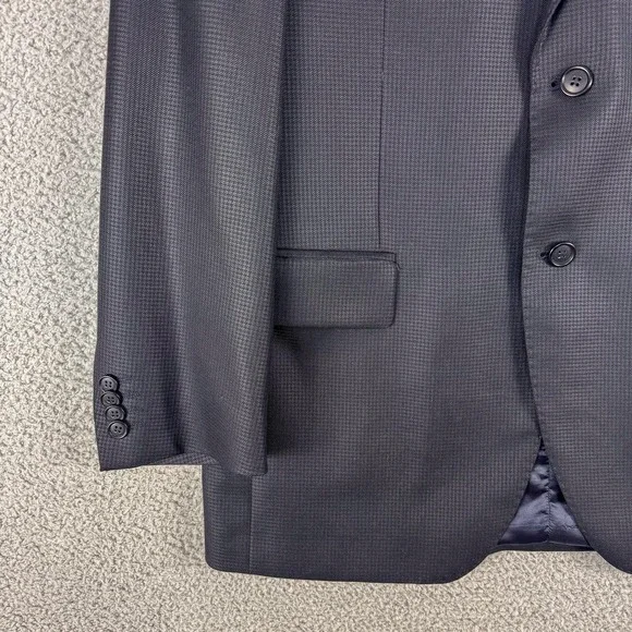 Emilio‎ Yuste Blazer Mens 40R Charcoal Silk Wool Two Button Side Vents Italy